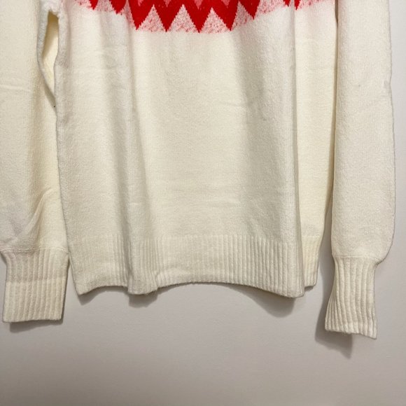 French Connection Essentials Women's Long Sleeve Ivory Fair Isle Sweater… - Picture 3 of 7